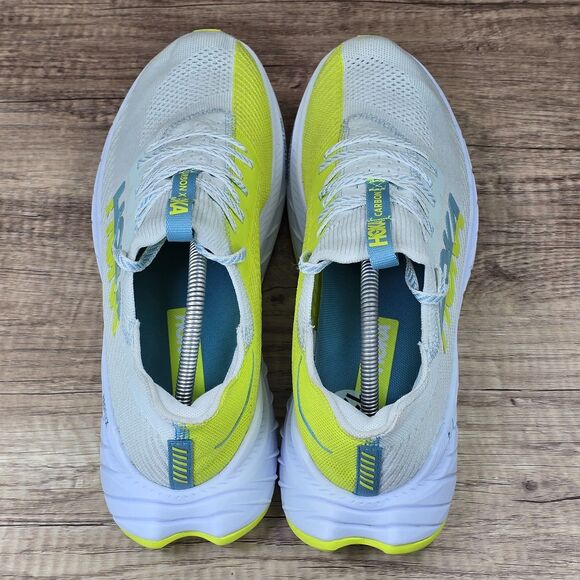 Hoka One One Carbon X 3 Men\'s Sz 12.5D White Yellow Running Shoes (1123192 BSEP) main image 6